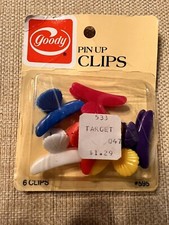 Vintage Goody Pin Up Hair Clips Butterflies Plastic Multi Color 6 Pack NOS 1985