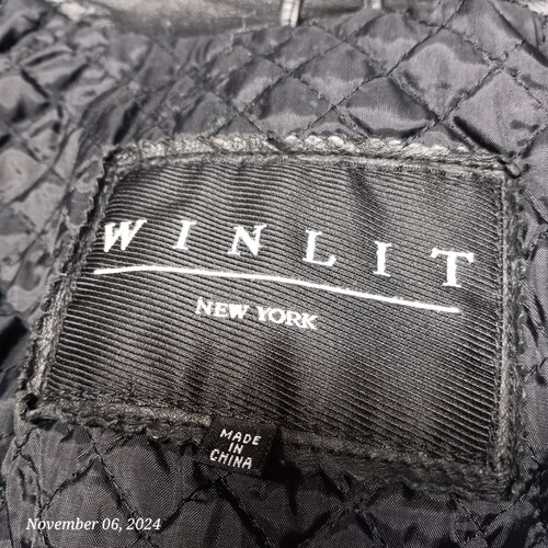 Winlit New York Leather Jacket Women Small Black Mid Length Quilted Lining - Picture 9 of 11