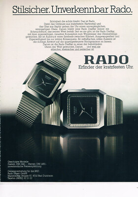 Rado Werbeanzeige Werbung Rado ''Stilsicher silber'' NG 