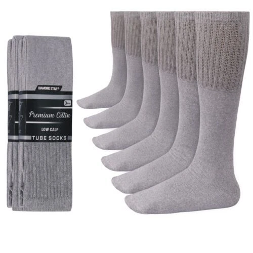 6-12-18 Pairs Men's Grey Tube Socks Over The Calf Sport Cotton Socks Big &Tall
Opens in a new window