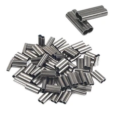Double Barrel Fishing Crimp Crimping Sleeves Copper Tube Connector 0.8-2.5mm