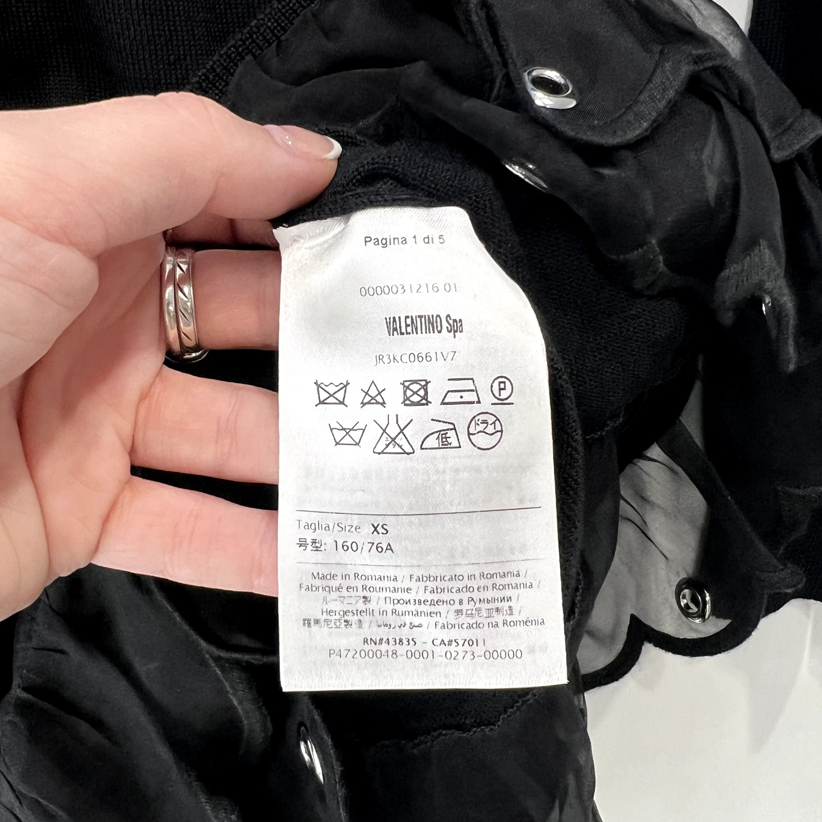 Abito maglione rosso Valentino nero lana passante orlo arricciato $950 nuovo con etichette taglia XS