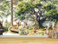 Photo Wallpaper Nursery Forest Animals Children Wallpaper Children FLEECE WALLPAPER + PASTE