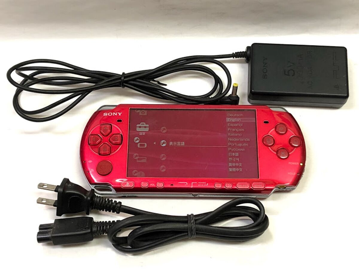 SONY PSP Playstation Portable Radiant Red PSP - 3000 RR Cable Console