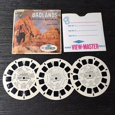 Vintage View-Master 3-Reel Set Badlands National Monument Complete Euc A182