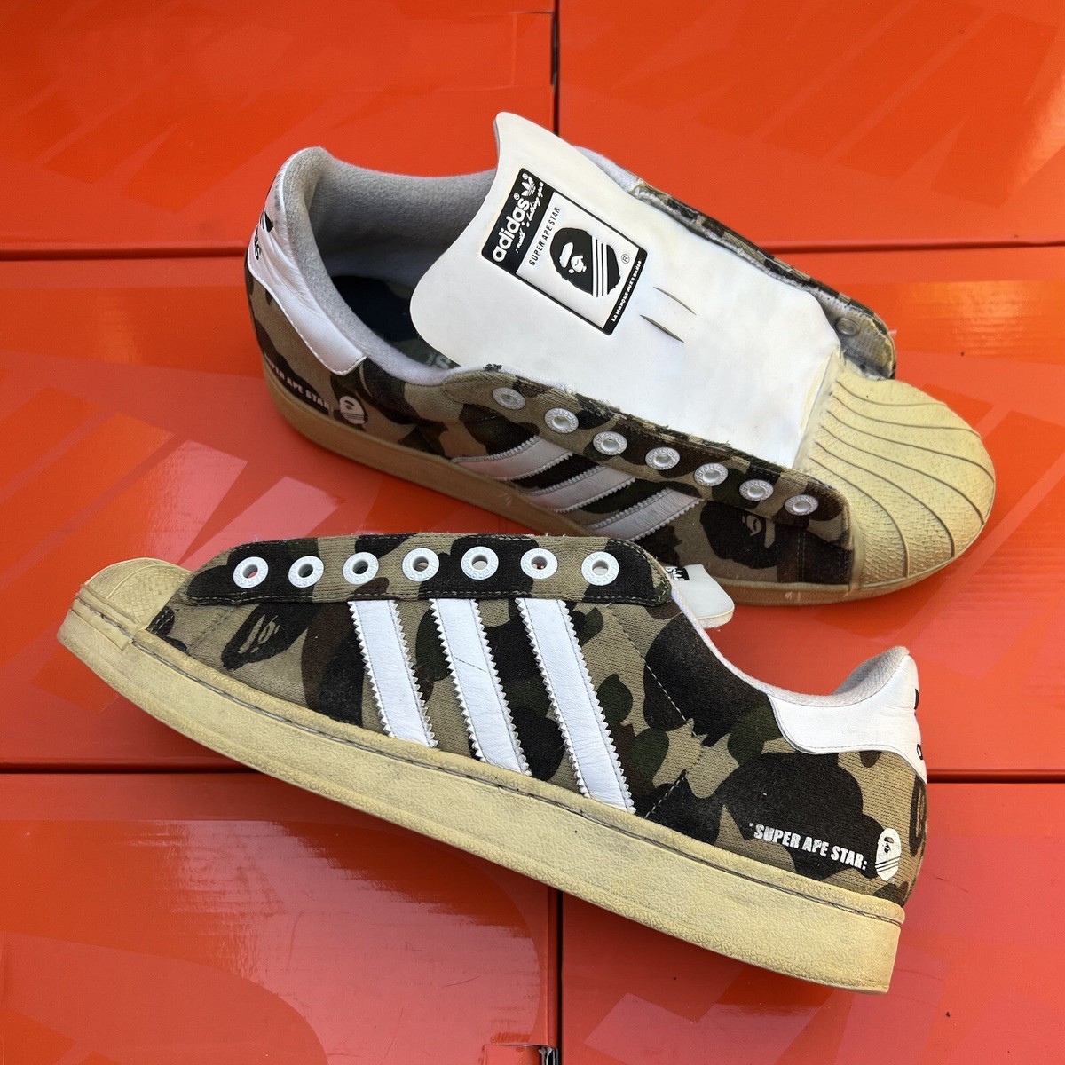 adidas x A Bathing Ape BAPE Super Ape Star Sz 10.5 500 pairs adidas x A Bathing Ape BAPE Super Ape Star Sz 10.5 500 pairs
