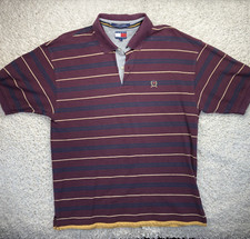 tommy hilfiger polo maroon mens xl