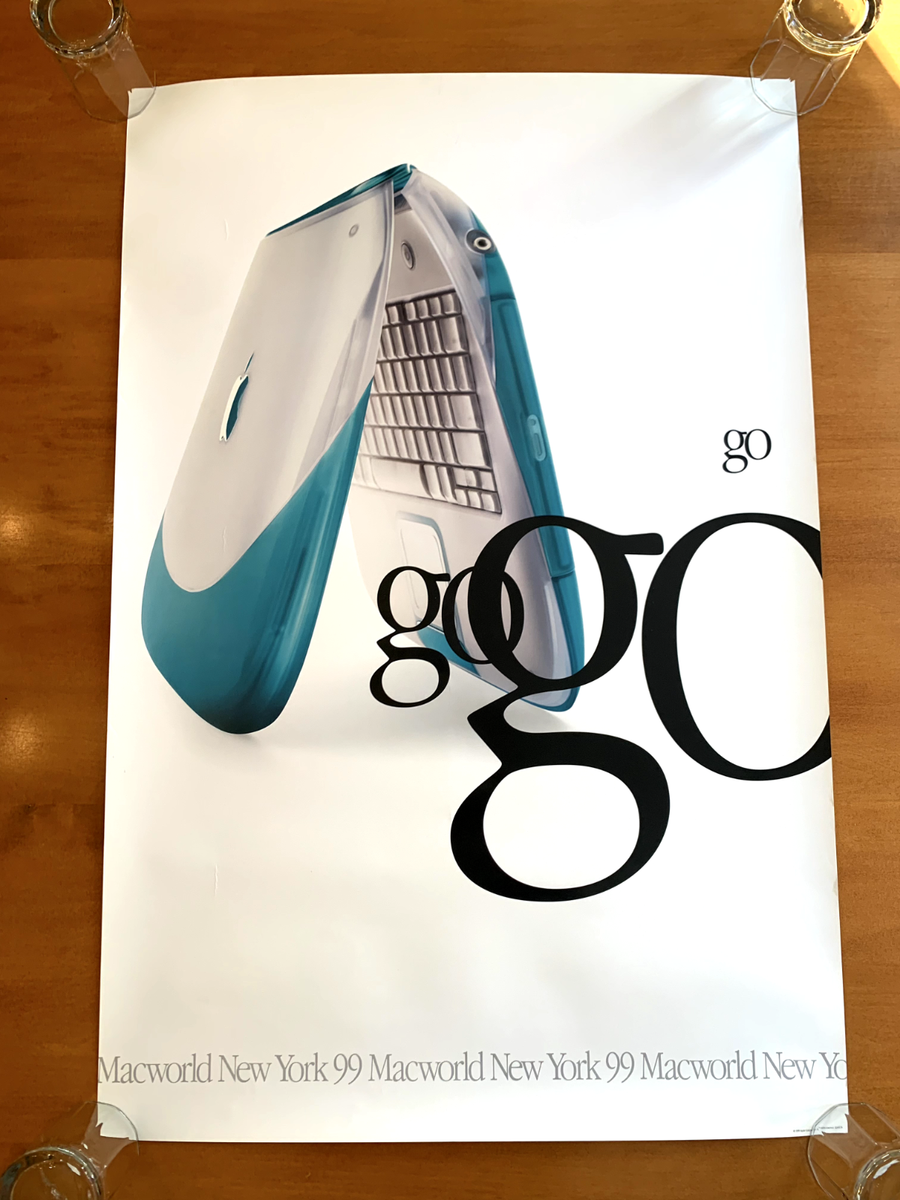 apple アップル iBook G3 モデル A1007 付属品 紙媒体 1999 Apple iBook G3 Go Computer Poster Macworld New York Blue
