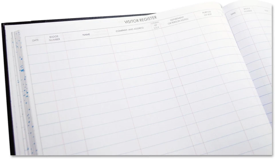 S491 Detailed Visitor Register Book, Black Cover, 208 Ruled Pages, 9 1/2 X 12 1/ - Image 4 of 4