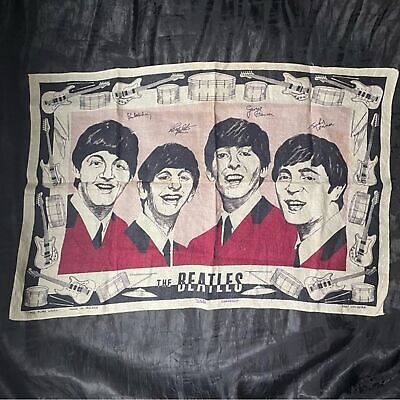 Vintage Beatles Linen tea towel Mid Century Mod 60s wall Vintage Beatles Linen tea towel Mid Century Mod 60s wall