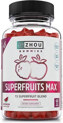 ZHOU Nutrition Superfruits Max 60 Vegan Gummies EXP 03/25