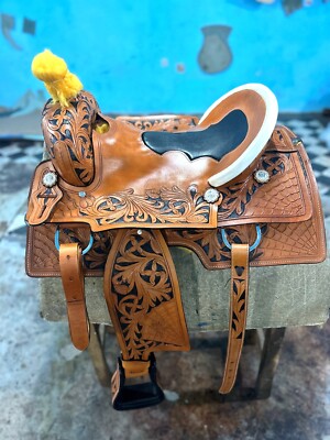 Selle Western D&L Saddlery – Arbre Bois/fibres, Cuir Premium, Taille 12-18" (Neuf, Hand Tooled)