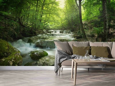 3D Forest River Wallpaper Wall Mural Removable Self-adhesive 1091 ...
