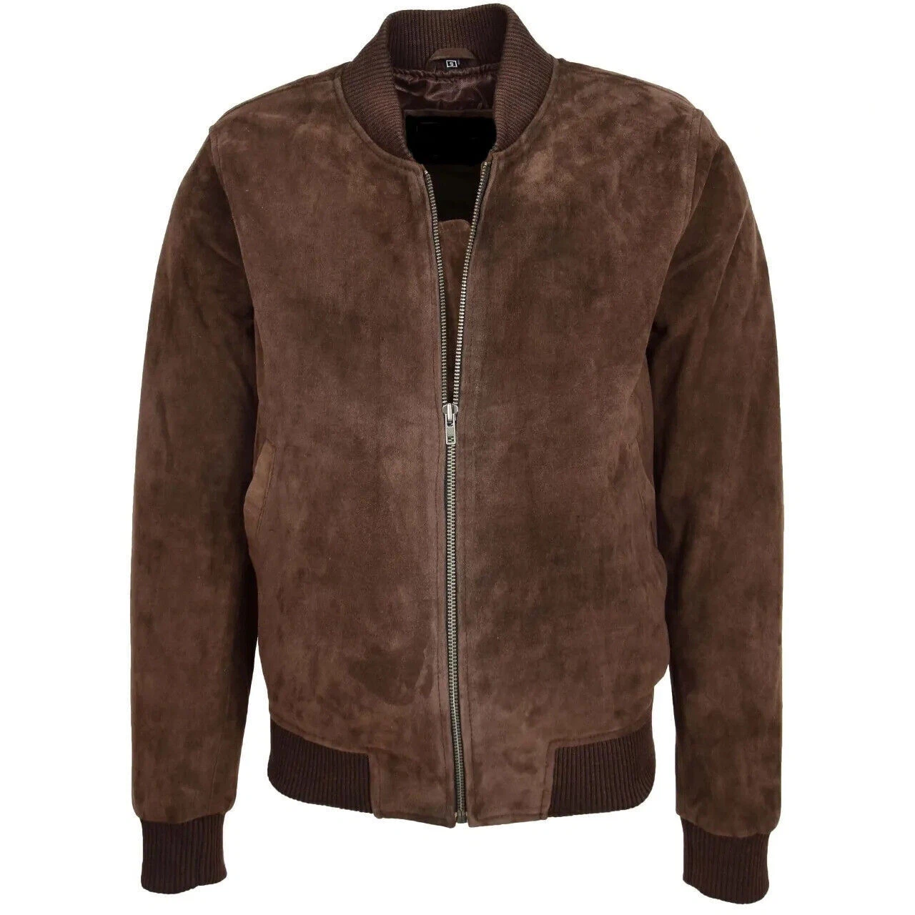 Men's Brown Suede Leather Jacket 100% Sheepskin Bomber Stylish Italian Jacket