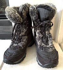 The North Face Black Insulated Goose Down Quilted Faux Fur Winter Boots Size 5