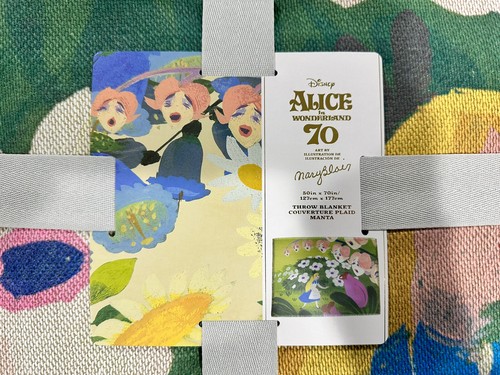 Disney Alice In Wonderland 70th Anniversary Throw Blanket by Mary Blair NIP Rare - Picture 3 of 4