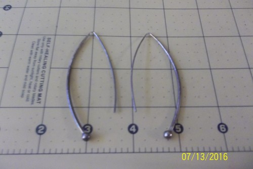 Sterling Silver Long Dangle Bead Ball Earrings a57 - Picture 5 of 5
