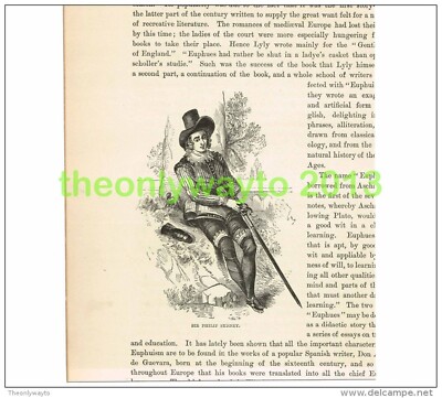 SIR PHILLIP SYDNEY, BUCHILLUSTRATION (DRUCK) VON um 1870