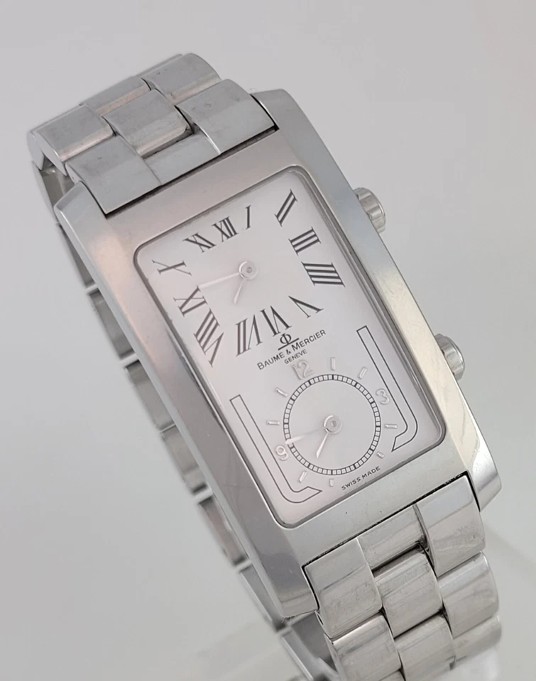 ELEGANT BAUME & MERCIER HAMPTON DUAL TIME SS MENS WRIST WATCH - MV045121 - Image 3 of 4