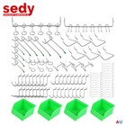 90Pc Pegboard Hooks Storage Bin Hanger Locks Parts Holder Steel Tray Organizer