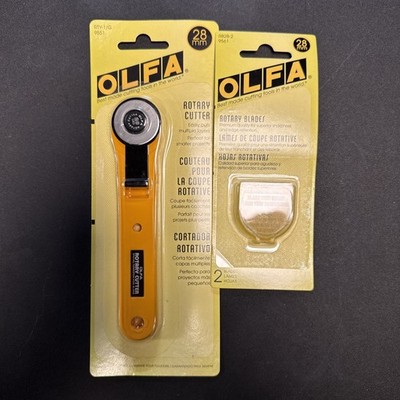 New OLFA Original Rotary Cutter 28mm Crafters Cutting Device + Extra Blades