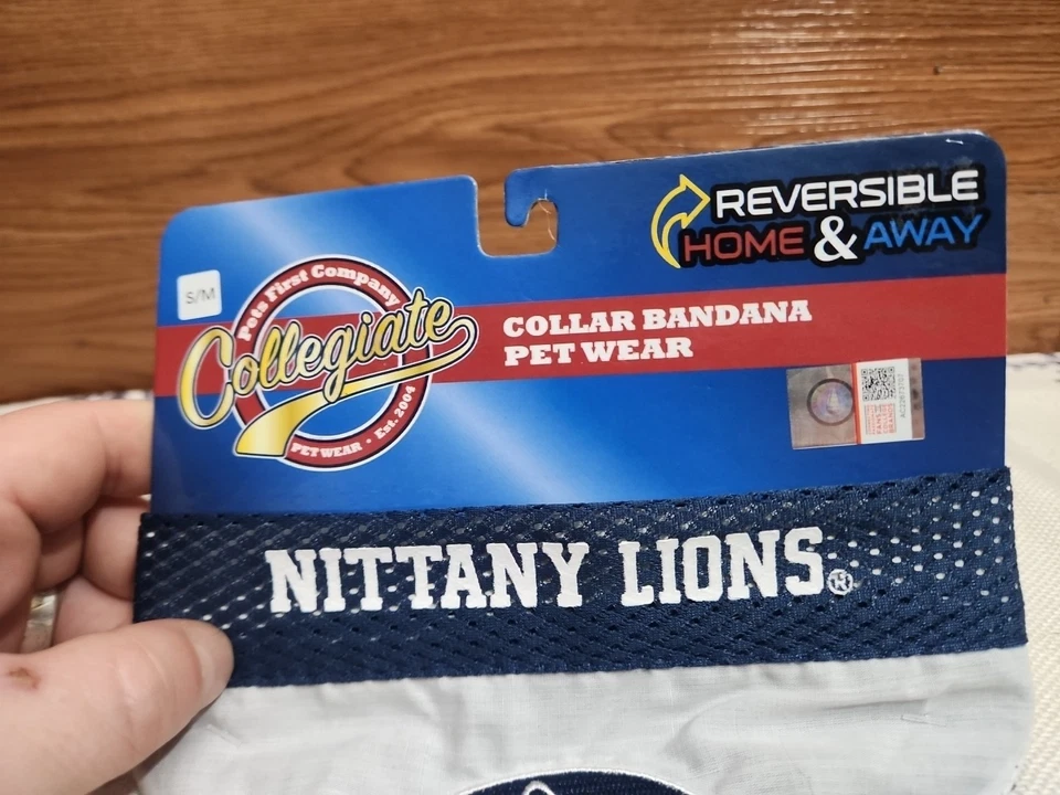 Bandana Penn State Nittany Lions Pet cães gatos NCAA tamanho pequeno médio reversível - Imagem 4 de 4