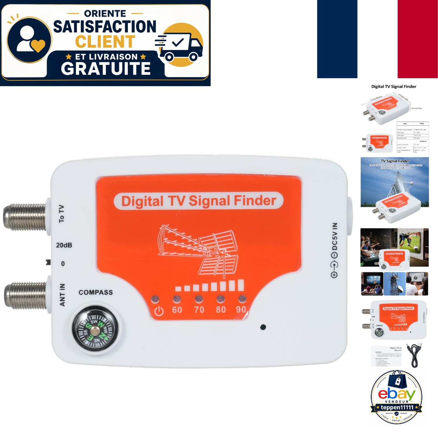 Décodeur de signal satellite stable pour corriger la réception en camping