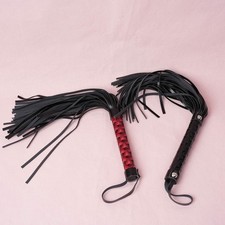 PU Leather Spanking Crop Bondage Whip Flogger Handle Paddle Couple Roleplay BDSM