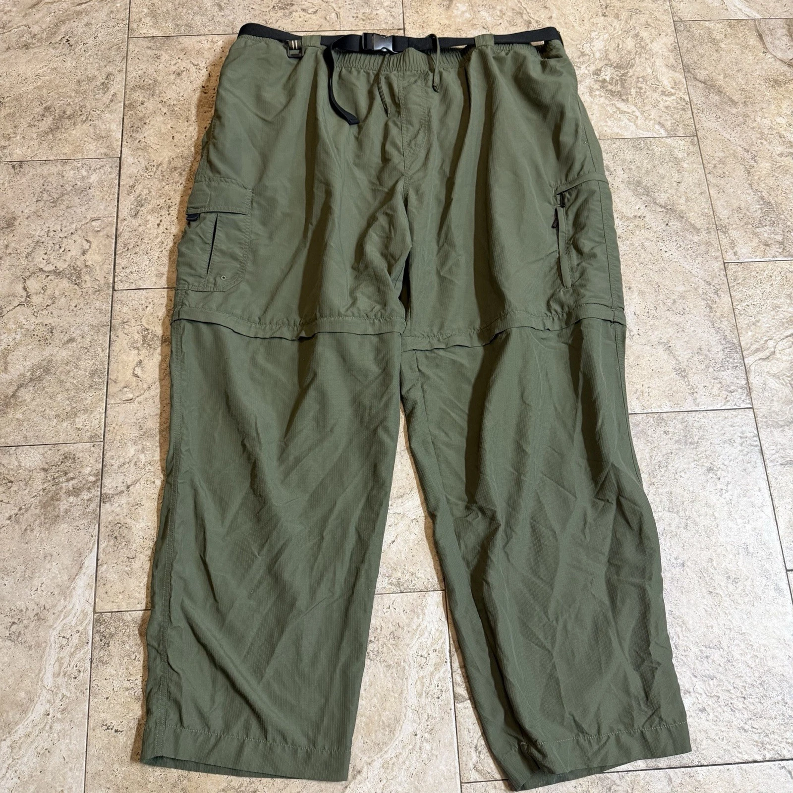 Eddie Bauer Size 3XL /34 Mens Green Convertible Outdoor Pants Fishing Hiking