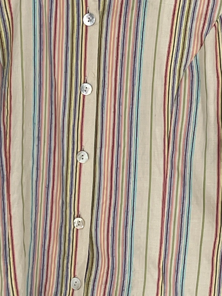 Camisa Austin Reed para mujer talla 14 seda a rayas abotonada manga larga multicolor Foto 2 de 4