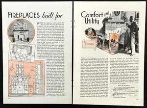 Indoor Stone Fireplace 1935 How-To build PLANS