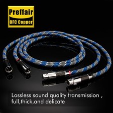 Pair Preffair HiFi XLR Audio Cables Connector OFC Copper Silver Plated