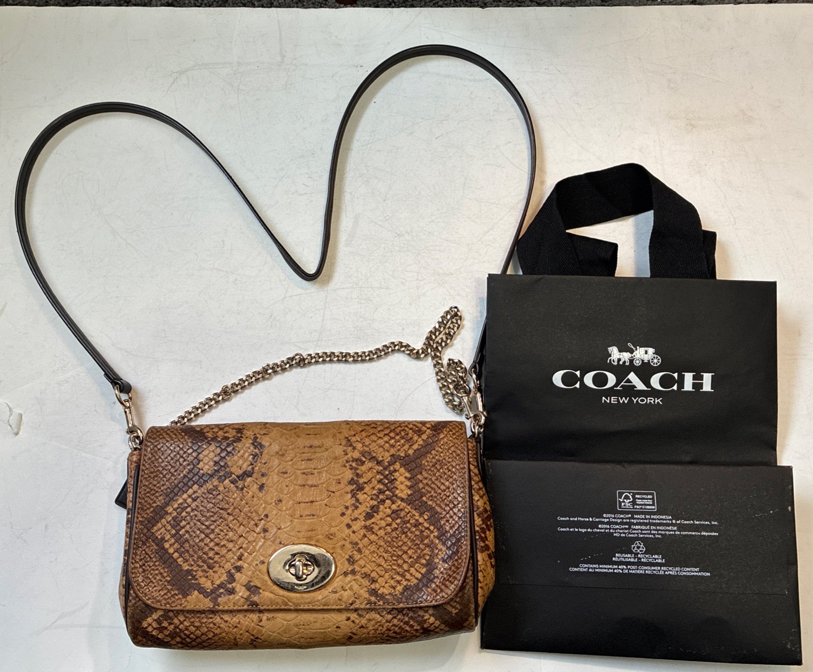 Coach Mini Ruby Leather Python Snake Embossed Cro… - image 1