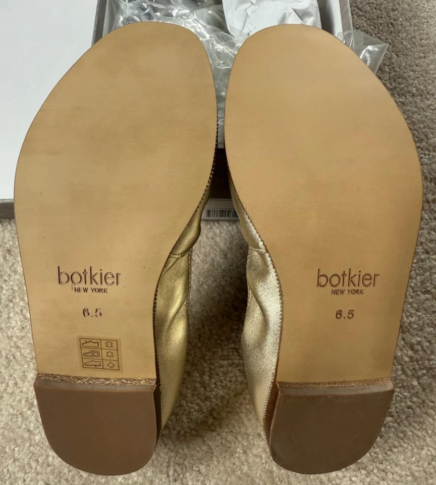 NUEVO EN CAJA BOTKIER MASON DORADO CUERO METÁLICO ZAPATOS PARA MUJER TALLA 6.5 VENTA AL POR MENOR $118 Foto 3 de 4