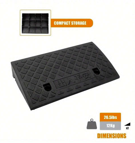 2x Heavy Duty Ramp Kerb Ramps Driveway Car Vehicle Threshold Ramp Curb Tool - Picture 3 of 5