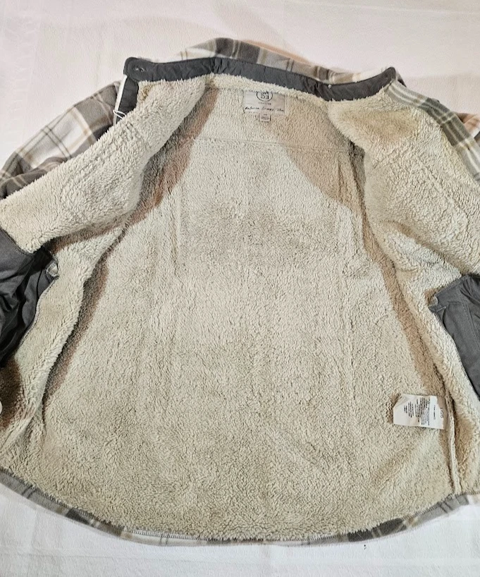 Chaqueta Camisa Para Mujer Sage Súper Felpa Forrada Sherpa Vellón, Verde, Talla L Foto 2 de 4