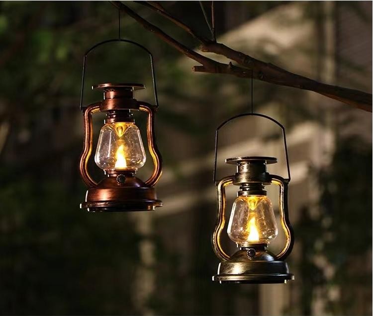 Warm Led Solar Vintage Hanging Lantern White Avilo - Image 2