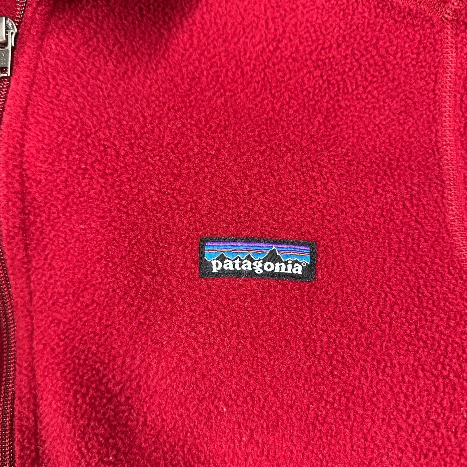 Patagonia Mens Synchilla Fleece Jacket Red Half Zip Pullover Pockets Mens XS thumbnail 2
