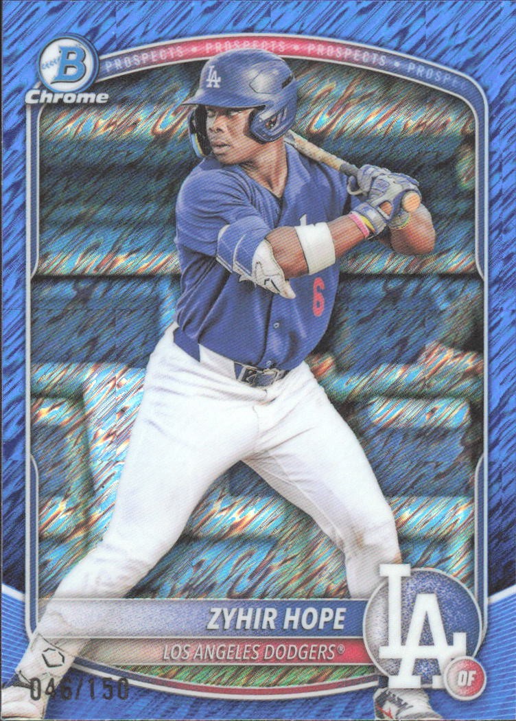 Zyhir Hope 2025 Bowman Chrome Prospects Blue Shimmer Refractor #BCP-2 #/150