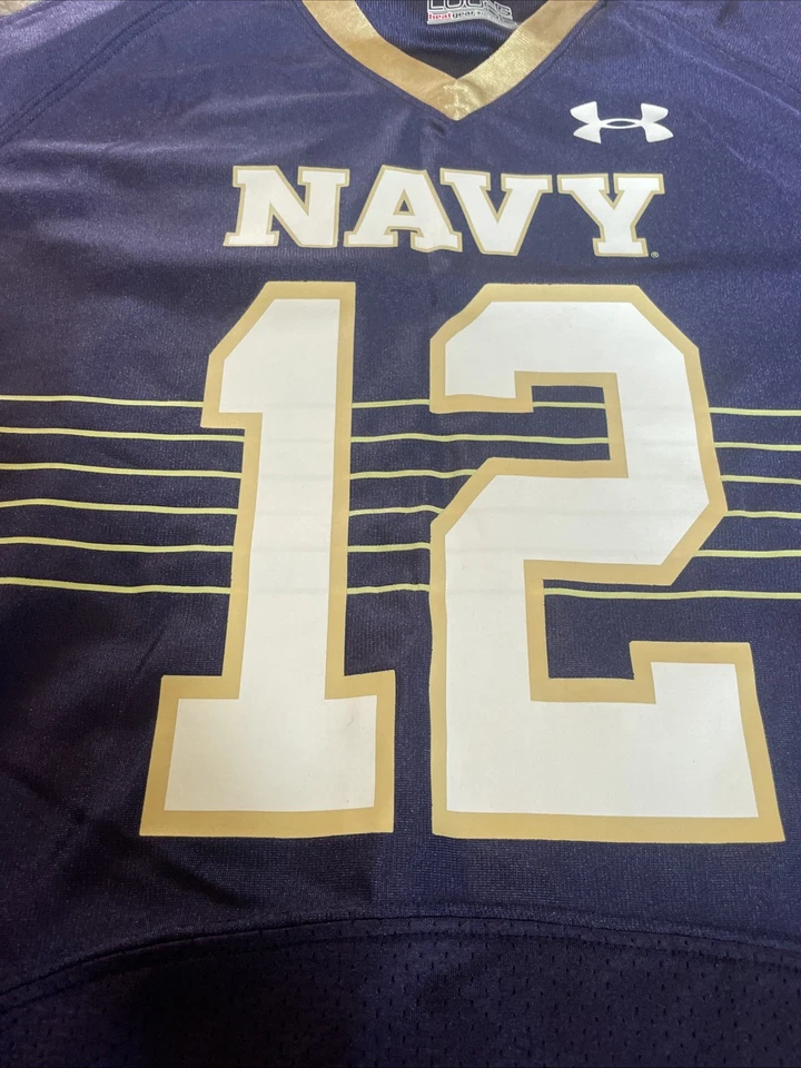 Camiseta UA NAVY 12 NCAA On Field Under Armour Fútbol Dorado Azul Juvenil Grande Foto 4 de 4