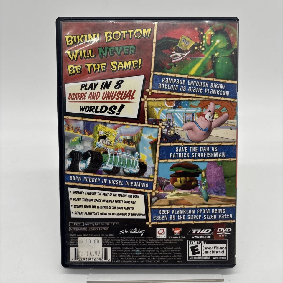 SpongeBob SquarePants Creature from the Krusty Krab (Sony Playstation 2 PS2) CIB - Image 2 of 3