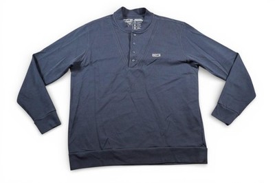 Patagonia Henley Pullover Mens Large Blue Organic Cotton Snap Snap T Sweatshirt