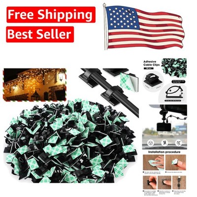 Multi-Purpose Adhesive Cable Clips - 100 Durable Clips for Clutter-Free Living