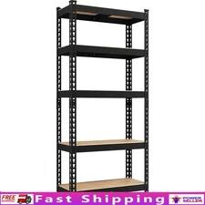 5 Tier Adjustable Boltless Shelving Unit Heavy Duty Storage Rack Garage Office