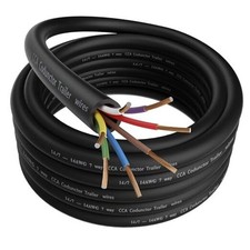 7 Way Trailer Wire Heavy-Duty 14 Gauge Copper Clad Aluminum Cable, 14AWG 7 25FT