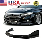 For 2021-22 Honda Accord Yofer Crystal Black Pearl Front Bumper Lip Splitter Kit