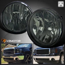 Fog Lights Assembly Fits 2007-2013 GMC Sierra 1500 2500HD 3500HD Smoke Lens