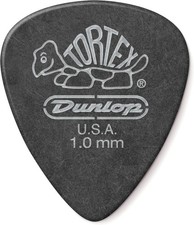 Dunlop 488P10 1.0mm Tortex Pitch Black Guitar Picks, 12-Pack