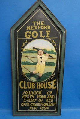 Repro Wexford Golf Club House Wall Sign Henry Rowland Open Championship 1890