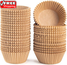 Standard Natural Cupcake Liners 500 Count, No Smell, Grease-Proof Paper Muffin L